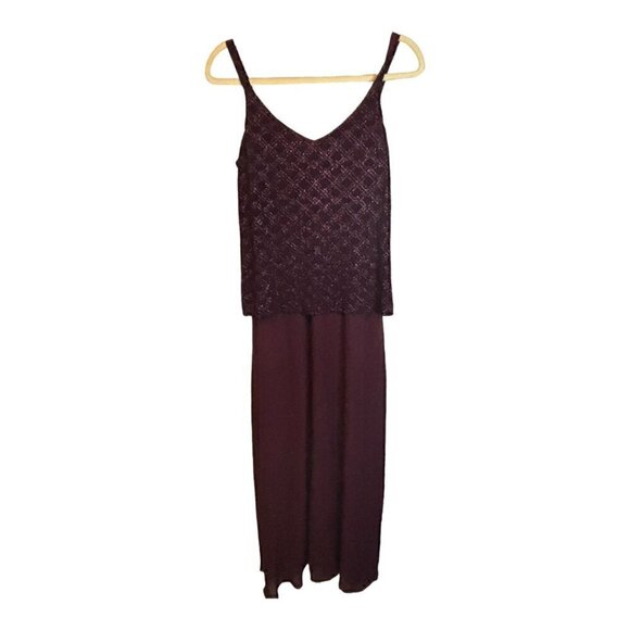 Alex Evenings Dress Women's Size 10 Maxi‎ Sparkles Wedding Guest Purple - Picture 1 of 4